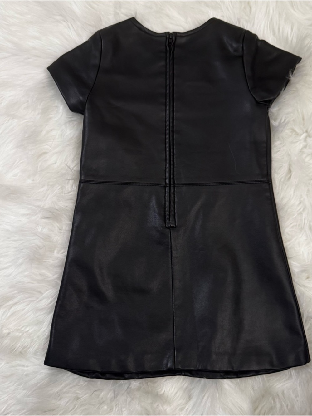 Habitual Black Faux Leather Pocket Dress for Girls - Picture 7 of 10